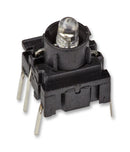 MULTIMEC RA3FTH987 Tactile Switch, Illuminated, 24 VDC, 50 mA, 3 N, Through Hole