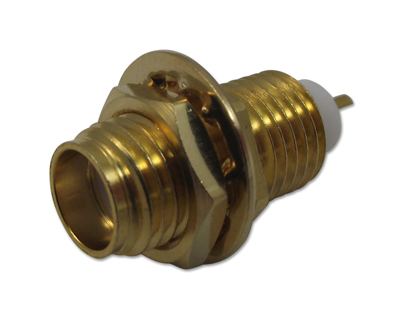 MULTICOMP MC000982 RF / Coaxial Connector, SMA Coaxial, Straight Bulkhead Jack, Solder, 50 ohm, Beryllium Copper