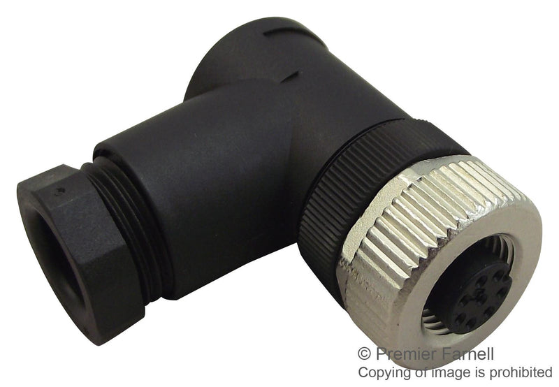 TE CONNECTIVITY T4112001051-000 Sensor Connector, 5 Pole, M12, Receptacle, M12, Receptacle, 5 Contacts, Screw Socket