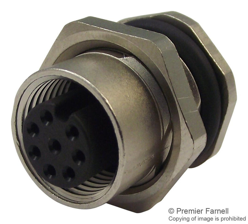 TE CONNECTIVITY T4110011051-000 Sensor Connector, 5 Pole, M12, Receptacle, M12, Receptacle, 5 Contacts, Screw Socket