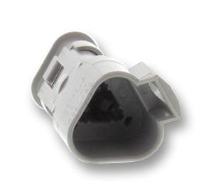 DEUTSCH DT04-3P-E008 Connector Housing, Standard, Grey, DT Series, Receptacle, 3 Ways, DT Series Pin Contacts