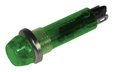 CAMDENBOSS IND5032211-LED2-T/GRN LED Panel Mount Indicator, Green, 240 VAC, 8 mm, 1 mA