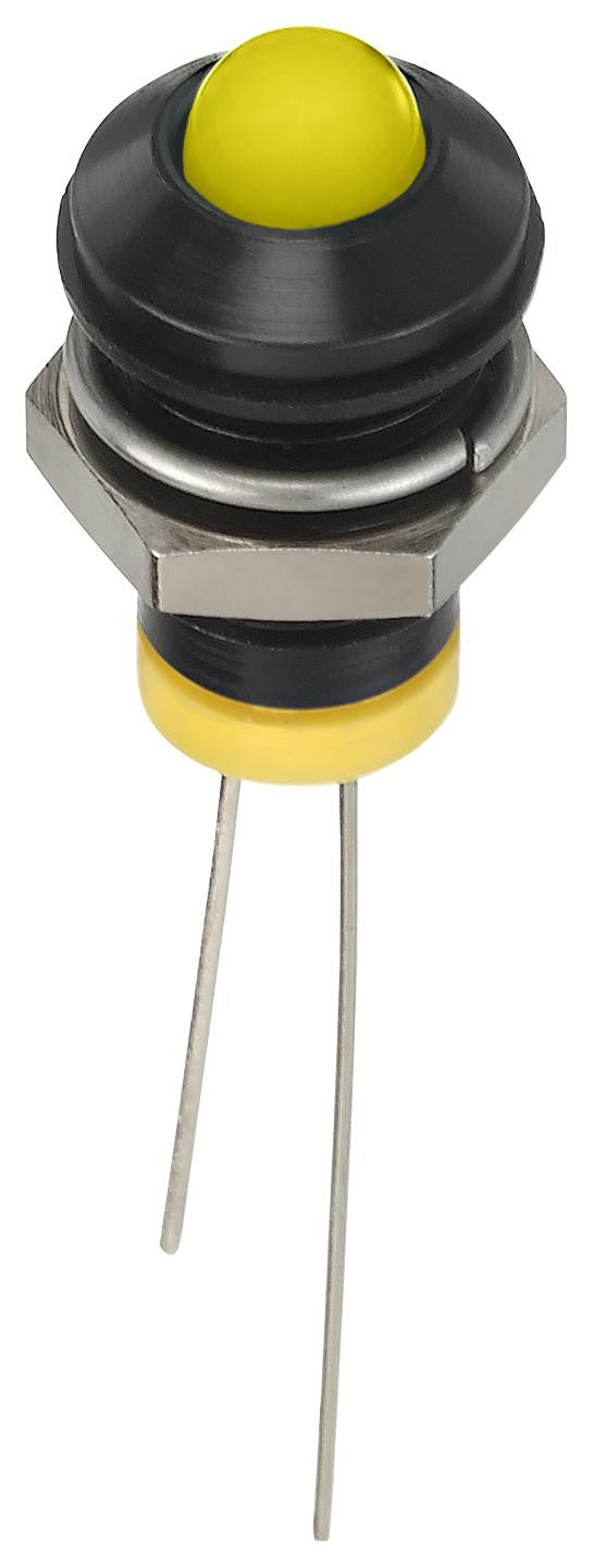 APEM Q8P6BXXY02E LED Panel Mount Indicator, Yellow, 2 VDC, 8 mm, 20 mA, 50 mcd, IP67