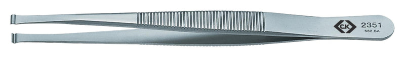 CK TOOLS T2351 Tweezer, Round Tip, Precision, 115 mm, Stainless Steel Body, Stainless Steel Tip