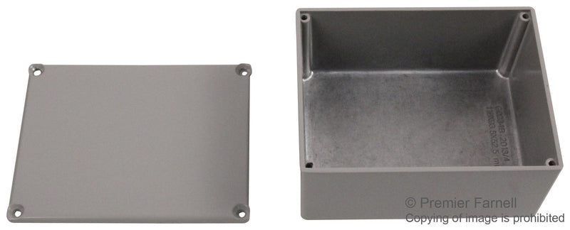 BUD INDUSTRIES CU-234-G ENCLOSURE, BOX, ALUMINIUM, GRAY