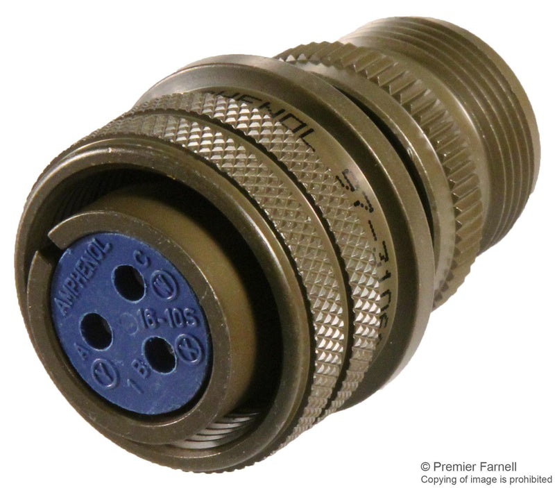 AMPHENOL 97-3106A-16-10S CIRCULAR CONNECTOR PLUG, 16-10, CABLE MT