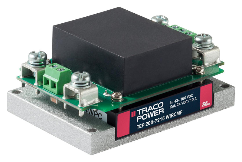 TRACOPOWER TEP 200-2415WIRCMF Isolated Board Mount DC/DC Converter, Medical, 1 Output, 180 W, 24 V, 7.5 A