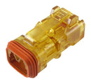 DEUTSCH DT06-2S-SDT-CE28 Connector Housing, Transparent, Thin Wall, DT Series, Plug, 2 Ways, DT Series Socket Contacts