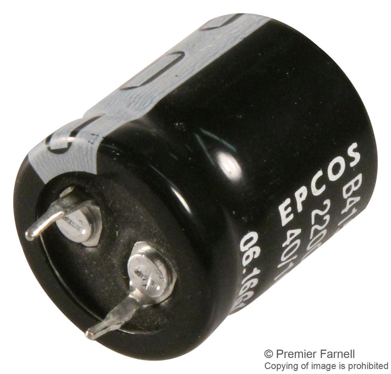 EPCOS B41505A7338M000 Electrolytic Capacitor, 3300 &micro;F, 35 V, B41505 Series, &plusmn; 20%, Quick Connect, Snap-In, 22 mm