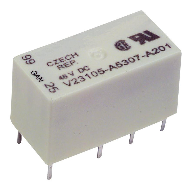 AXICOM - TE CONNECTIVITY V23105A5403A201 Signal Relay, DPDT, 12 V, 3 A, D2n/V23105 Series, Through Hole, Non Latching