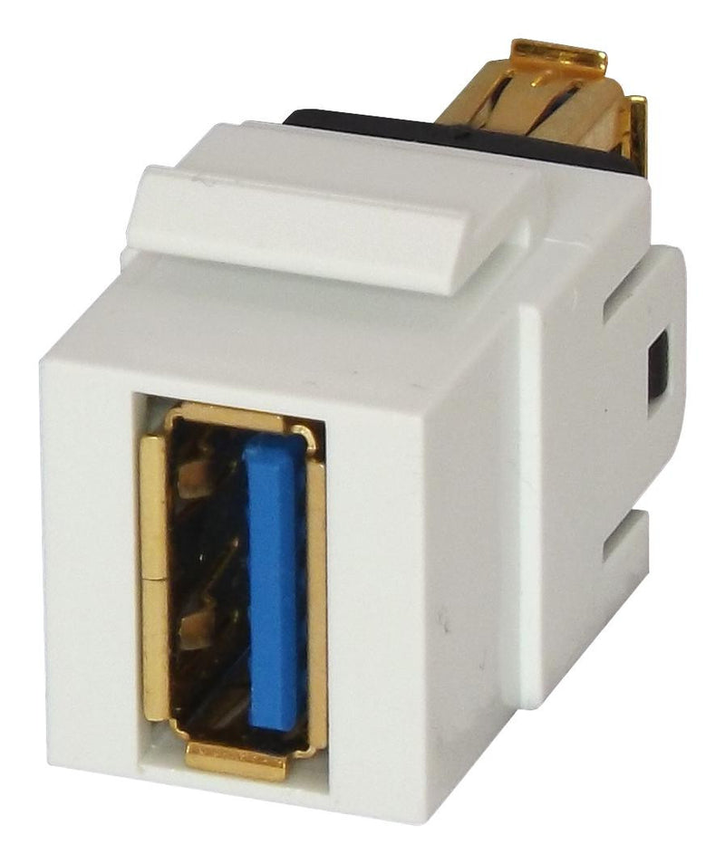 TUK KCUAA311WH USB 3.0 A Female-Female Keystone Coupler, Wired 1:1