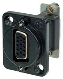 NEUTRIK NADB15FF-B D Sub Connector Adaptor, Feedthrough, High Density D Sub, Receptacle, 15 Ways, High Density D Sub