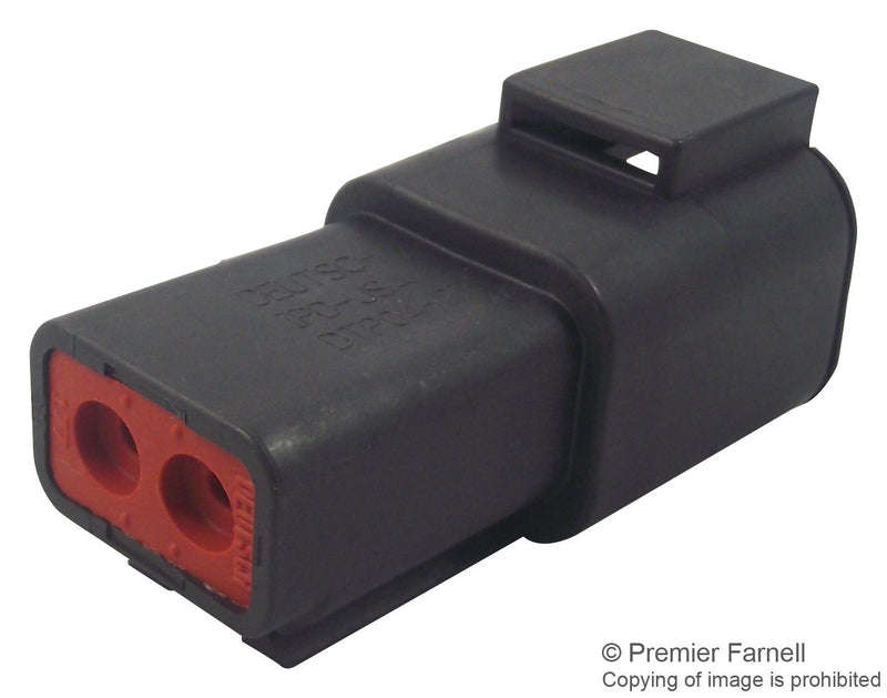 DEUTSCH DTP04-2P-E004 Connector Housing, IP68, DTP Series, Receptacle, 2 Ways, 6.71 mm, DTP Series Pin Contacts