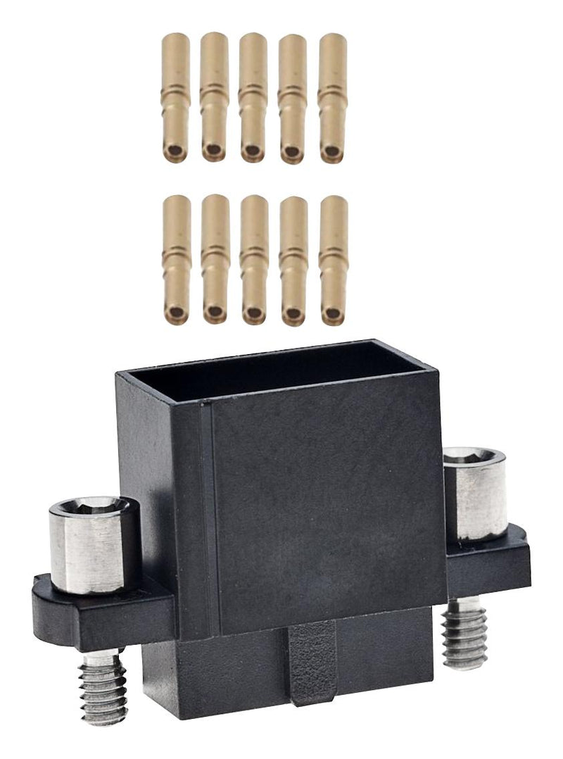 Harwin M80-4861005 Rectangular Connector Hex Jackscrews Datamate J-Tek M80 10 Contacts Receptacle 2 mm Crimp