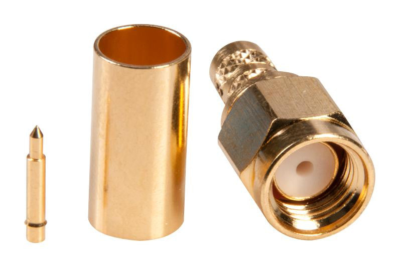 AMPHENOL RF 132195 RF / Coaxial Connector, SMA Coaxial, Straight Plug, Crimp, 50 ohm, RG55, RG142, RG223, RG400, Brass