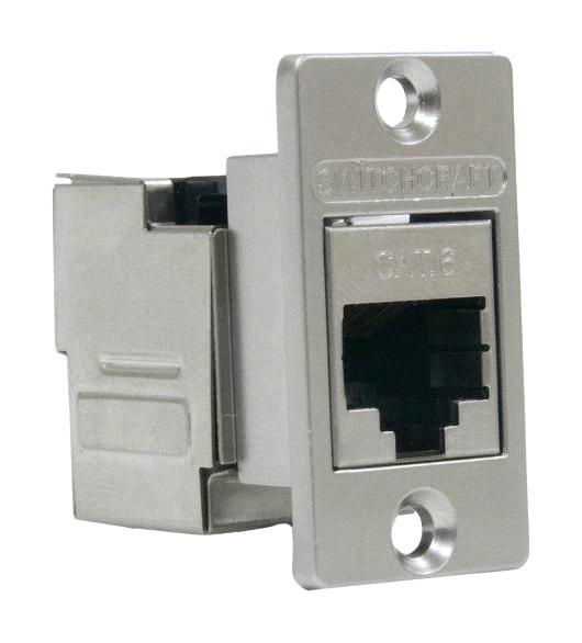 SWITCHCRAFT/CONXALL NHRJ45D6SIDC Modular Connector RJ45 Jack 1 x (Port) 8P8C Cat6 Panel Mount