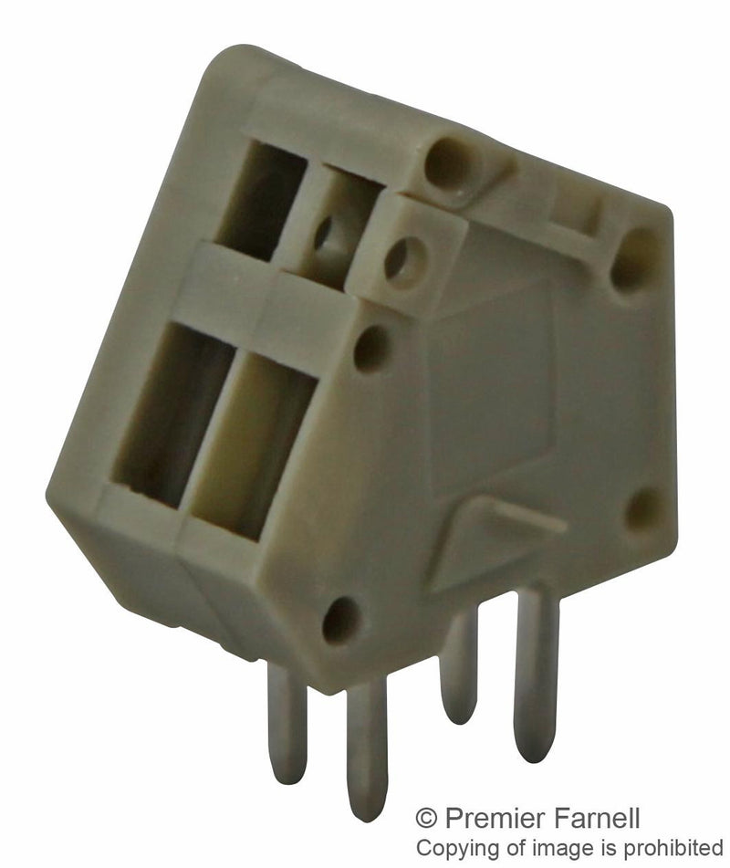 TE CONNECTIVITY 2834084-1 Wire-To-Board Terminal Block, Screwless, 2.5 mm, 2 Ways, 28 AWG, 20 AWG, Clamp