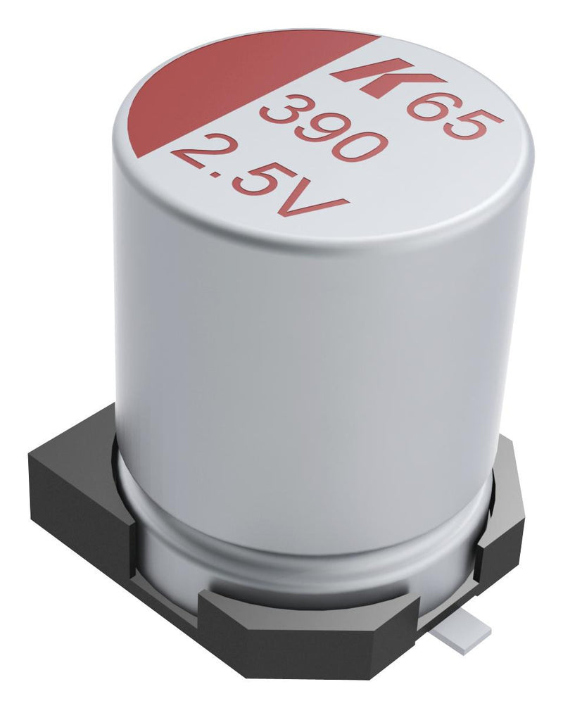 KEMET A767MU107M1HLAE027 Capacitor, 100 &micro;F, 50 V, A767 Series, Radial Can - SMD, 0.027 ohm, 2000 hours @ 105&deg;C