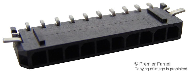 MOLEX 43650-1013 Wire-To-Board Connector, 3 mm, 10 Contacts, Header, Micro-Fit 3.0 43650 Series, Surface Mount