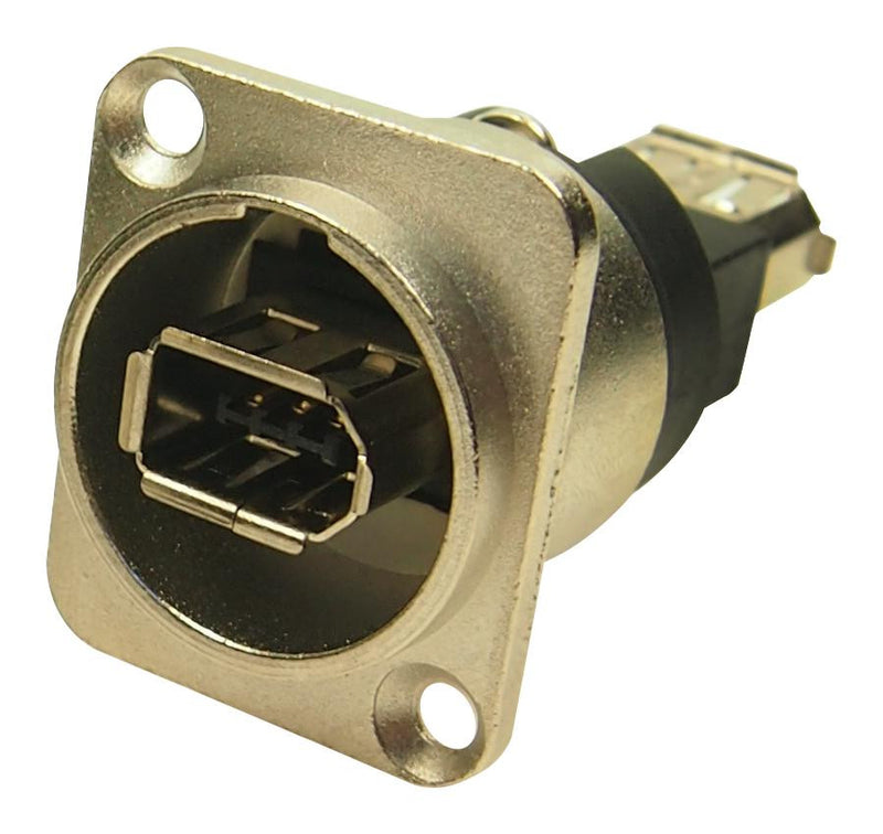 CLIFF ELECTRONIC COMPONENTS CP30117 Feedthrough FireWire (IEEE-1394) Adaptor, Socket to Socket, 4 Pos, Silver Metal