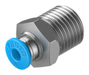 Festo QS-1/4-4 Pneumatic Fitting Push-In R1/4 14 bar 4 mm Brass QS