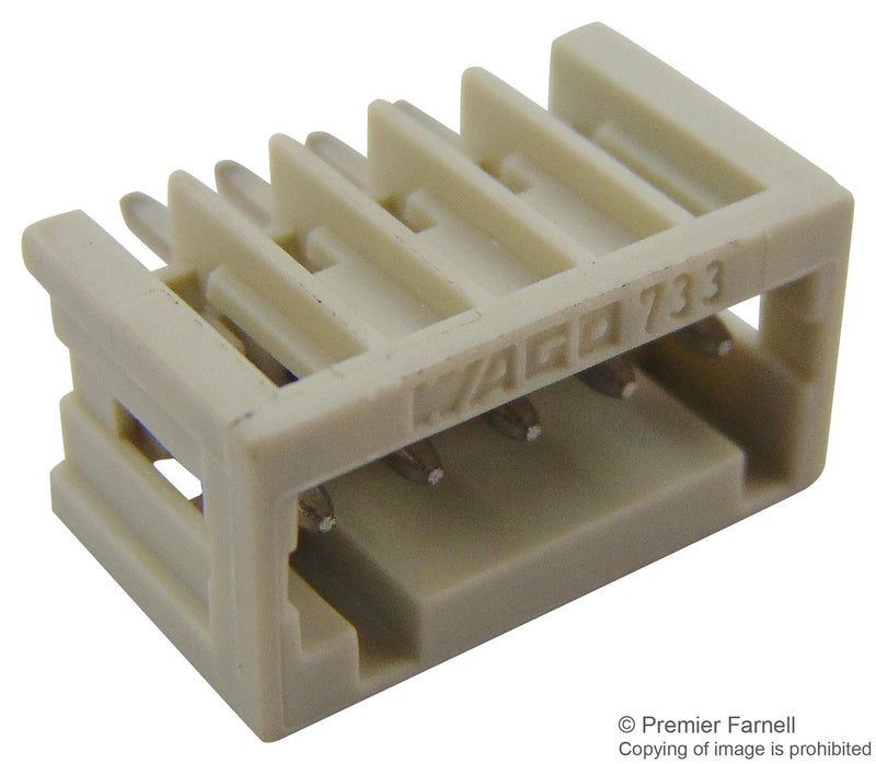 WAGO 733-335 Terminal Block, Header, 2.5 mm, 5 Ways, 4 A, 150 V, Through Hole Vertical