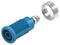 TENMA 76-1484 Banana Test Connector, 4mm, Jack, Panel Mount, 36 A, 1 kV, Nickel Plated Contacts, Blue