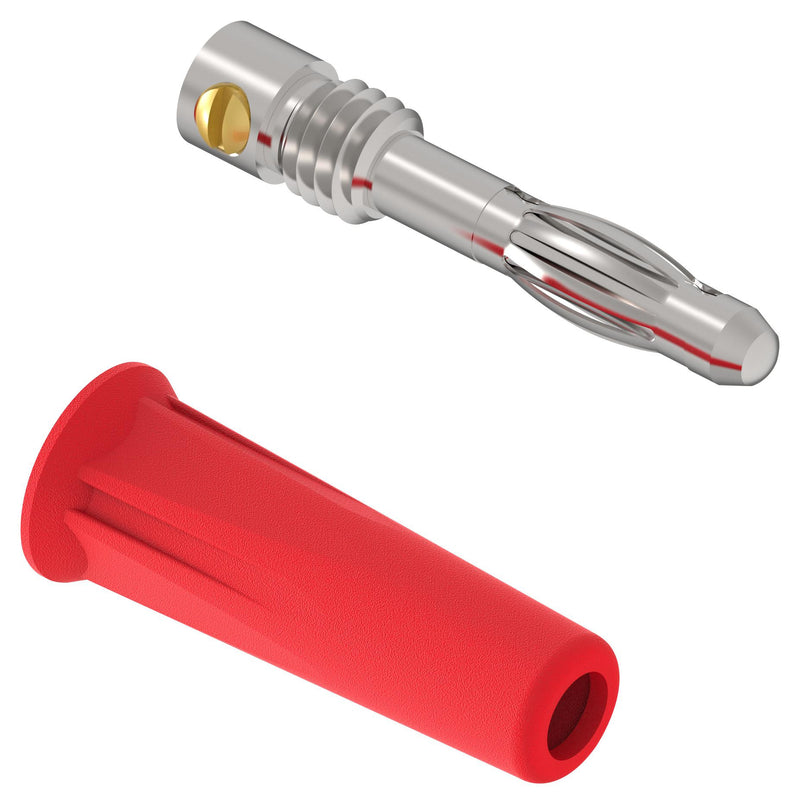 TENMA 76-1646 Banana Test Connector, 4mm, Plug, Cable Mount, 36 A, 70 V, Nickel Plated Contacts, Red