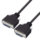 L-COM CSMNB15MM-2.5 Computer Cable, D Subminiature Plug, 15 Way, D Subminiature Plug, 15 Way, 2.5 ft, 760 mm, Black