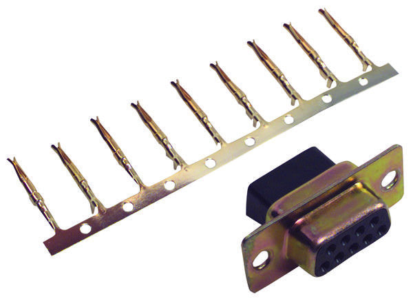 MULTICOMP SPC15462 Standard D Sub Connector, DE, Receptacle, 9 Contacts, Steel Body, Crimp