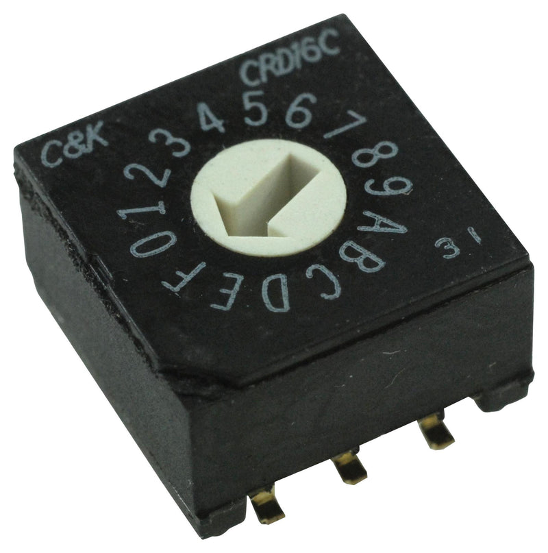 MULTICOMP RBM3-10RBVB Rotary Coded Switch, Flat-head, RBM Series, SMD, 10 Position, 24 VDC, BCD, 150 mA