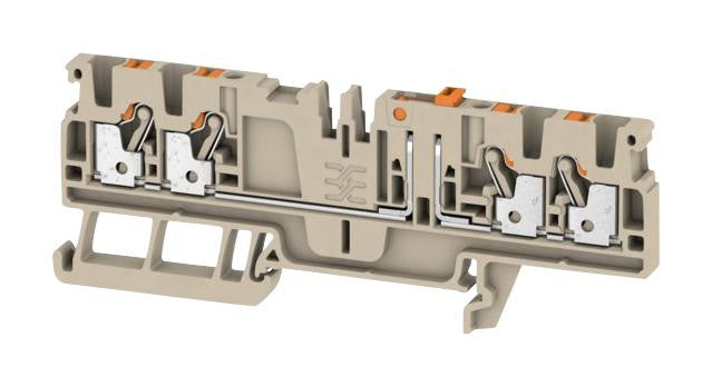 WEIDMULLER 1989860000 DIN Rail Mount Terminal Block, 4 Ways, 28 AWG, 12 AWG, 2.5 mm&sup2;, Push In, 20 A