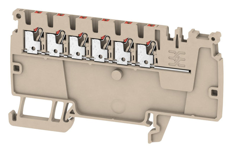 WEIDMULLER 1988160000 DIN Rail Mount Terminal Block, 6 Ways, 26 AWG, 14 AWG, 1.5 mm&sup2;, Push In, 17.5 A