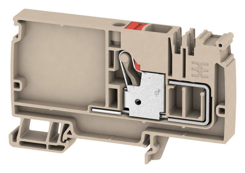 WEIDMULLER 1988190000 DIN Rail Mount Terminal Block, 2 Ways, 20 AWG, 6 AWG, 10 mm&sup2;, Push In, 57 A