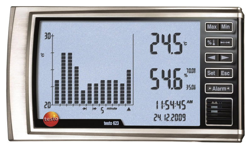 TESTO TESTO 623 Humidity Meter, 0% to 100% Relative Humidity, 3 %, 0.1 &deg;C, 105 mm, 185 mm, 36 mm