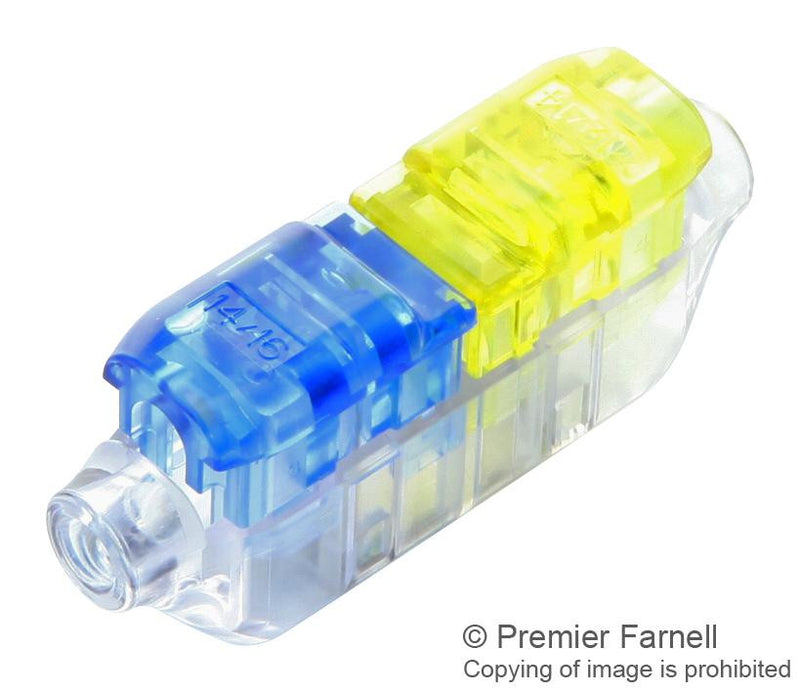 TE CONNECTIVITY 2213600-4 Wire Splice, Yellow/Blue Buttons, CoolSplice Series, IDC / IDT, 14 AWG, 12 AWG, 4 mm&sup2;, Wire Splice