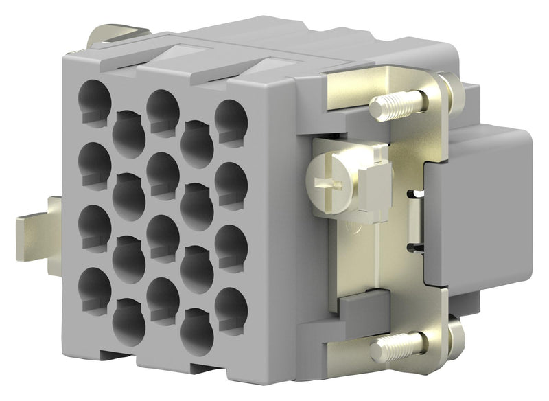 TE Connectivity T2050202101-007 Heavy Duty Connector Insert Heee Series 21 Contacts Plug Crimp Pin - Not Supplied