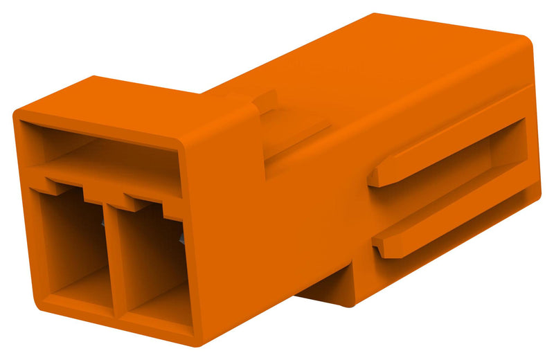 TE CONNECTIVITY 1-2834049-3 Rectangular Connector, Modular, Orange, LIGHT-N-LOK Series, 2 Contacts, Receptacle, 4.5 mm, Crimp