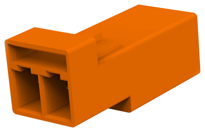 TE CONNECTIVITY 2834049-3 Rectangular Connector, Orange, LIGHT-N-LOK Series, 2 Contacts, Receptacle, 4.5 mm, Crimp, 1 Row