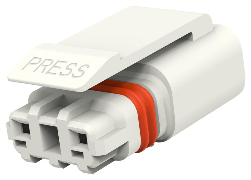 TE CONNECTIVITY 1-2834074-2 Connector Housing, Miniature, IP67, White, SlimSeal Series, Plug, 2 Ways, 2.5 mm