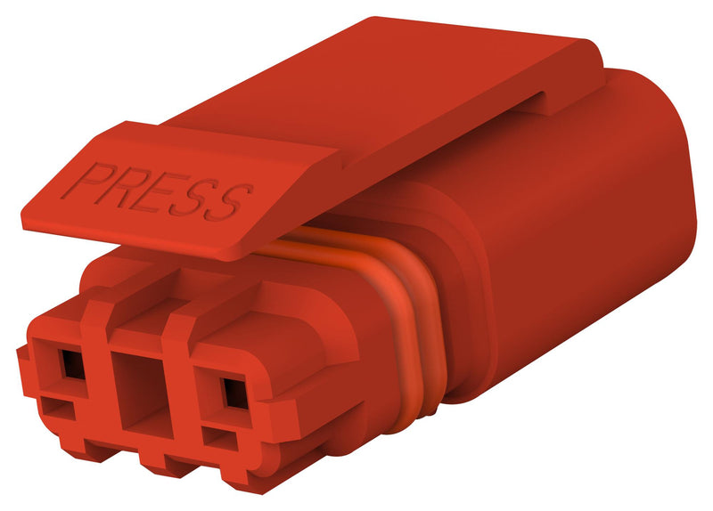 TE CONNECTIVITY 3-2834074-2 Connector Housing, Miniature, IP67, Red, SlimSeal Series, Plug, 2 Ways, 2.5 mm