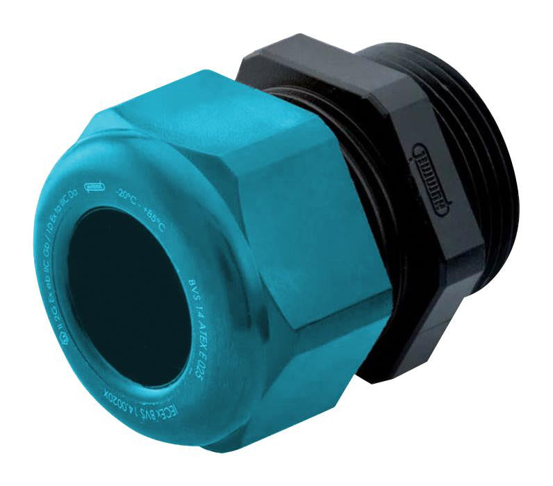 HUMMEL 1.292.1602.51 Cable Gland, M16 x 1.5, 3 mm, 6 mm, Nylon (Polyamide), Fibreglass Reinforced, Blue, Black