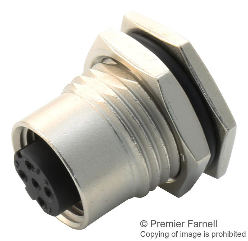 AMPHENOL LTW M12D-04PFFS-SF8001 Sensor Connector, 4 Pole, M12, Receptacle, M Series, M12, Receptacle, 4 Contacts, Solder Socket