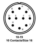 ITT Cannon MS3106E18-19PX MS3106E18-19PX Circular Connector MIL-DTL-5015 Series Straight Plug 10 Contacts Solder Pin Threaded 18-19