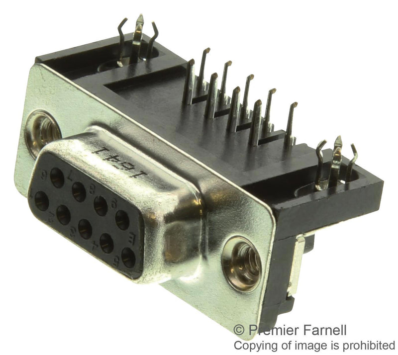 AMPHENOL COMMERCIAL PRODUCTS L77SDE09SA4CH4R Standard D Sub Connector, 9 Contacts, Receptacle, DE, Steel Body, Solder