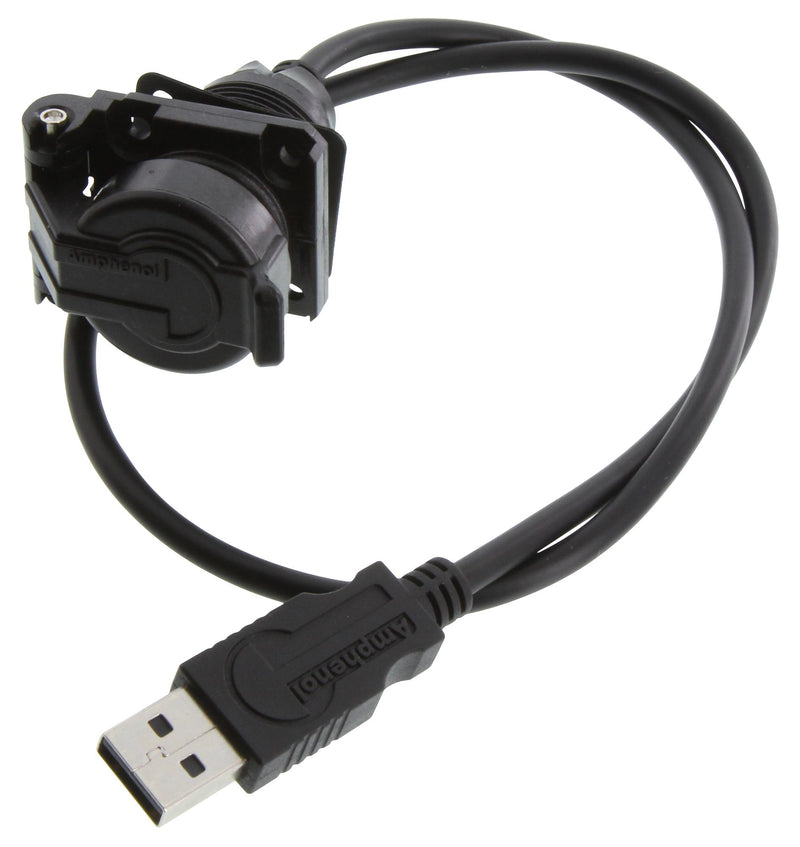 Amphenol PCD USBAPSCC2205A USBAPSCC2205A USB Cable 2.0 A RCPT-A Plug 1.65FT