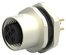 TE CONNECTIVITY T4143012051-000 Sensor Connector, M12, Receptacle, 5 Contacts, PCB Socket, Straight Panel Mount