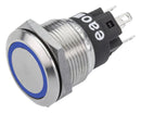 EAO 82-5151.2124 Illuminated Pushbutton Switch, SPDT, Push-Pull, 5 A, 250 V, Blue