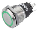 EAO 82-5151.2134 Illuminated Pushbutton Switch, SPDT, Push-Pull, 5 A, 250 V, Green