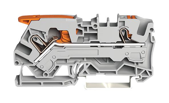 Wago 2106-5201 DIN Rail Mount Terminal Block Through 2 Ways 20 AWG 8 6 mm&sup2; Clamp 41 A